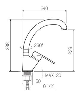 Смеситель для кухни РМС SL142-999F хром